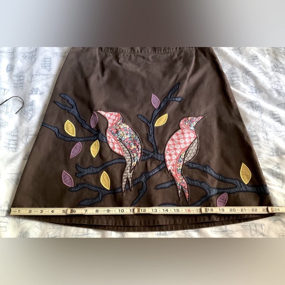 BODEN Skirt w/Birds, Side zip - Picture 9 of 11